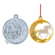 Silicone Horse Pendant Mould Christmas Tree Hanging Accessories Epoxy Resin Mold