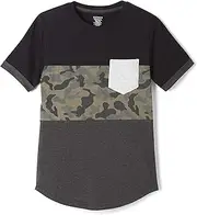 [French Toast] Boys' Short Sleeve Printed Colorblock Tee