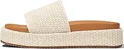 [EQAUDES] Women's Platform Wedge espadrille slides Summer Beach Cute Raffia Slip On Woven Dress Slides Open Toe Comfortable Resort Wear Trending 2025