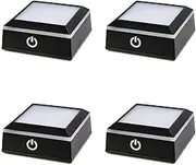 vskikris 3D Art Lighting Stand for Craft Collectors - Touch Control Crystal Base with Dual Power (USB/Battery, 7oz) set of 4