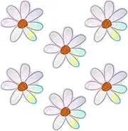 Daisy Window Suncatcher Stickers, 6PCS Non-Adhesive Flower Suncatchers Rainbow Stickers Prism Vinyl Decals Anti Collision Window Clings for Birds for Home Window Film Glass Decor