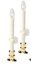 plow and hearth Suction Window Candle With Timer, Set Of 2 BRASS