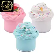 3Pcs Plasticine Toy Non Sticky Watermelon Ice Cream Fluffy Slime Butter DIY Anti