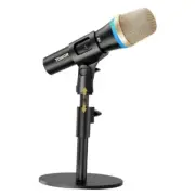 USB Dynamic Microphone for Podcast Gaming Mic with RGB for Recording, Black