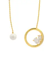 CHIC NOEL FRESHWATER PEARL LARIAT GOLD