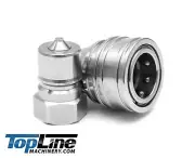 3/8" NPT ISO 7241-B Stainless Steel TL207 Hydraulic Quick Disconnect Coupler Set