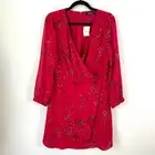 NEW $128 MADEWELL Womens 10 Hazelwood Wrap Front Mini Dress Windswept Floral