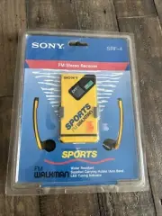 Sony Sports FM Walkman SRF-4 w/Headphones Yellow Factory Sealed RARE