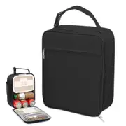 Large Capacity Insulated Lunch Bag Reusable Cooler Tote for Work Travel Picnic-Black