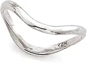 [JewelryWeb] 14k White Gold Wave Thumb Ring Band Style-Ring for Women