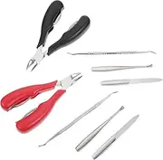 NOLITOY Stainless Steel Nail Clipper Set Long Handle Nail Trimmer Manicure Tool 2 Sets for Family