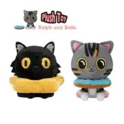 Cute Soft 20cm Ralph and Bella Plushie Stuffed Cartoon Cat Plush Comfort Pillow