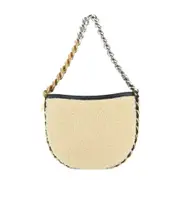 Stella McCartney Frayme Panelled Shearling Bag One size Nude