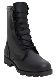 Black Speedlace Combat Boots 10" Leather Military Tactical Army Rubber Sole