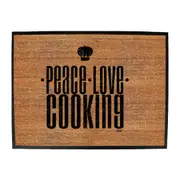 Peace Love Cooking - Funny Novelty Doormat Man Cave Floor mat