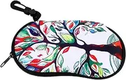 [BESTYASH] Portable Sunglasses Case with Zipper Compact Eyeglasses Pouch for Travel Anti-fall Material Stylish Printed Design for Convenient Storage