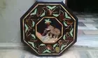 21" Black Marble Coffee Corner Table Top Elephant Inlay Patio Decor wall panel