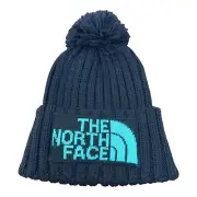 NWT The North Face Heritage Ski Tuke Hat Black Pom Beanie Apres Blue One Size