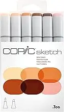 Copic Sketch, Alcohol Markers, 6pc Set, Skin Tone Edition (Discontinued in 2020)