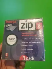 iomega 100MB Zip Diskette 3 Pack IBM Formatted Blank Factory Sealed