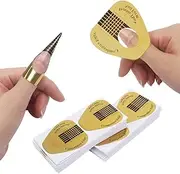 200 PCS Horseshoe-shaped Nail Art Extension Tips, Acrylic Nail/UV GEL Nail Form Guide Stickers by Ahier 200 Pack