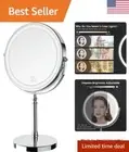 Elegant Rechargeable Lighted Makeup Mirror: 360° Rotation, 1X/10X Magnification