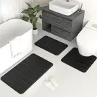 Bathroom Rugs Memory Foam Bathroom Rugs Set 3 Piece,Non-Slip Bath Mat Set for...