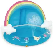 Baby Pool Rainbow Splash Pool with Canopy Spray Pool of 40 inches Water Sprinkl