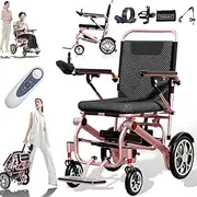 Rechargeable All Terrain Folding Electric Wheelchair, Three Control Modes, Can Hold 331 Pounds, Retractable Tow Bar and Foldable Armrests, with Tool Kits and Brackets(2ah)