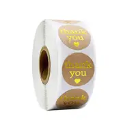 500PCS Bronzing Branches Labels Thank You Sticker Sealing Kraft Paper Stickers Stationery Office Supply Decoration Scrapbooking