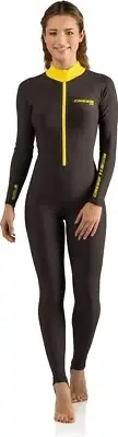 Cressi Skin Adult Versatile Full Suit for Water Sport Sun Protection, BLK/YL,2XL