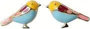 [Dtja] Cute Bird Stud Earrings for Women Girls 925 Sterling Silver Gold Plated Tiny Small Animal Pet Enameled Blue Yellow Pink Feather Birds Tragus Post Nickel Free Piercing Ear Jewelry Dainty Gift