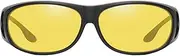 Tvindkirdod Macular Degeneration Glasses for Men/Women, for Macular Degeneration, Glaucoma, Cataracts and Retinitis Pigmentosa, glasses for macular degeneration, Yellow Lenses, Large Size