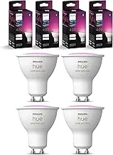 Philips Hue 5.7W GU10 V3 LED Light Bulbs, 4 Pack