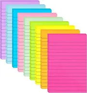 9 Pack Lined Sticky Notes 4x6 in, 9 Bright Colors Large Ruled Post Notes With Lines, Super Sticking Power Memo Pads for Office, Home - 35 Sheets/Pad