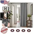 Luxury 72” Wide by 84” Long Blackout Curtain Panel - Soft Light Grey Grommet Top