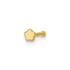 14K Yellow Gold 20 Gauge Polished Flower Nose Stud