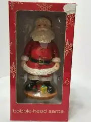 SANTA CLAUS BOBBLE HEAD 2001 DETAILED HAND SCULPTED FIGURINE 7" NEW IN BOX