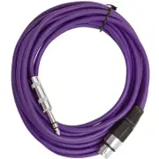 - SATRXL-F25Purple - 25 Foot Purple XLR Female to 1/4 Inch TRS Patch Cable Sn...