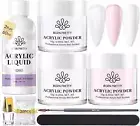 Acrylic Nail Kit Acrylic Powder and Liquid Set, Pink White Clear Acrylic Powder