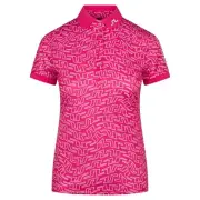 J Lindeberg Women's Tour Tech Print Polo GWJT08086 Azalea Pink Small NEW NWT
