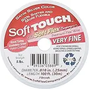 Soft Flex XCR-5411 Soft Touch Very Fine Beading Wire, 0.010"/100', Silver