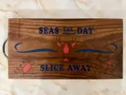 Handmade Black Walnut and Epoxy Resin Inlay Cutting Board for Kitchen Serving Tr