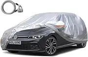 Kayme Car Cover Waterproof All Weather with Lock and Zipper, Outdoor Sun Uv Rain Protection, Fit Hatchback (Up to 177 Inch)
