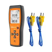 Elitech HVAC Dual Digital Temperature Thermometer Couple Probe -58~932°F ICT-220