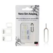 Nano SIM Card to Micro Standard Adapter Converter Set 4 in 1