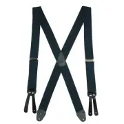 New CTM Men's Elastic Basic X-Back Button-End Suspenders