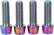 4 Pcs M6x18mm Stem Bolts, Bicycle Titanium Alloy Tapered Bolts, Mountain Bike Stem Fixed Screws, M6 18mm BicycleStem Bolt Titanium Bolt Screws