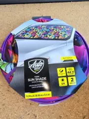 Auto Drive Automotive Windshield Universal Fit Butterfly Print Twist Sunshade