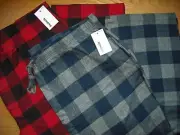Mens NWT Pajama Pants 2prs BIG & TALL Flannel LUMBERJACK Plaid Red Black Sz:3XLT